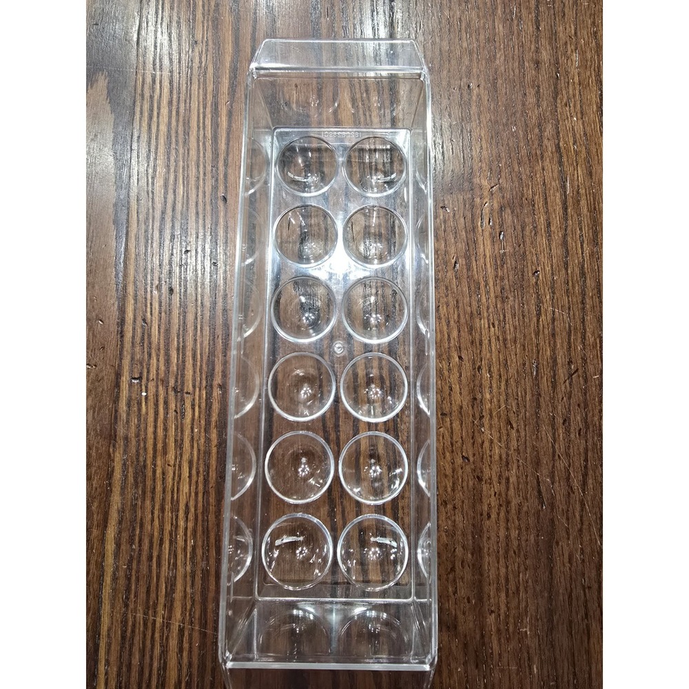 Clear Plastic Refrigerator Egg Holder Tray 12 Count Stackable Bin with Handles